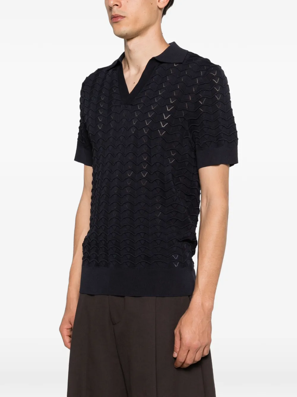  Ché Open-neck T-shirt - Blue 