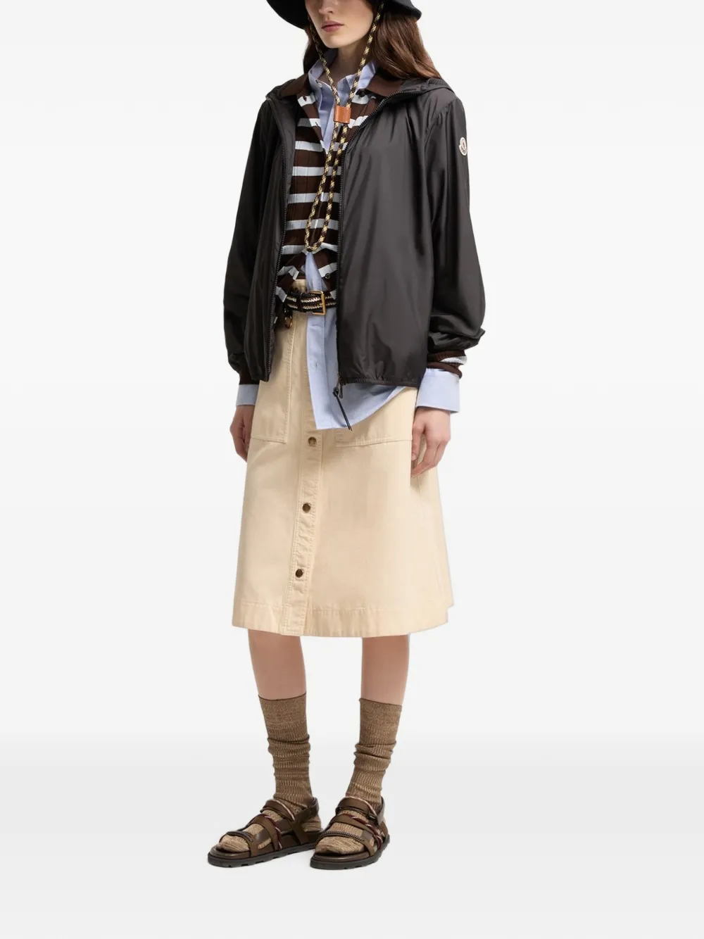 Moncler Fegeos jack met capuchon Zwart