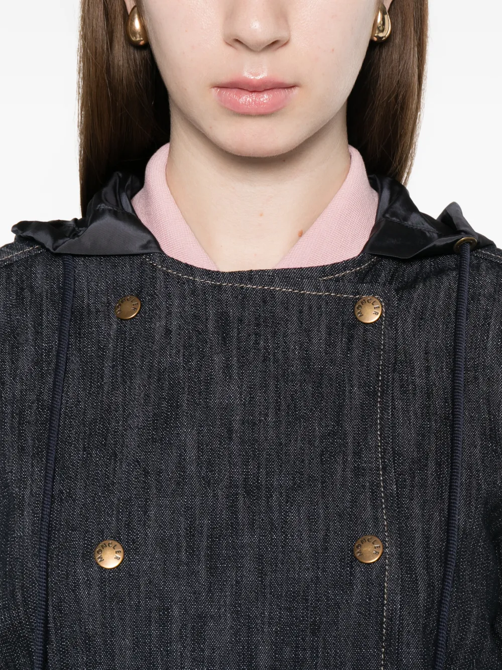 Moncler Jack met dubbele rij knopen Blauw