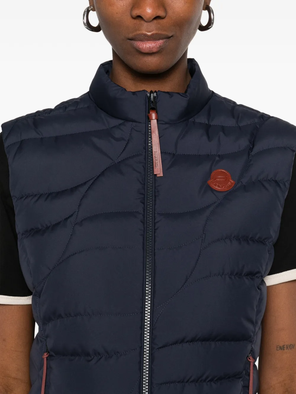 Moncler Huangbiao gewatteerde spencer Blauw