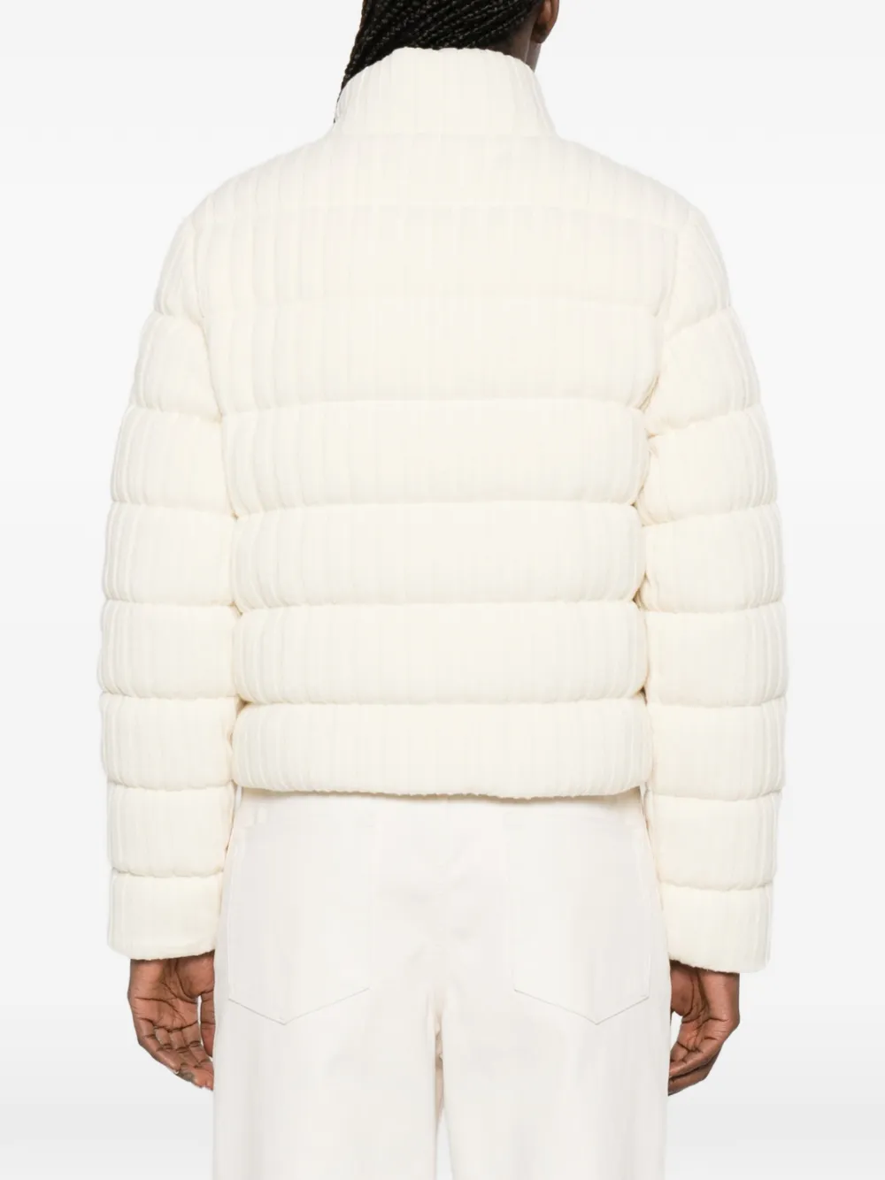 Moncler Gebreid donsjack met rits Beige