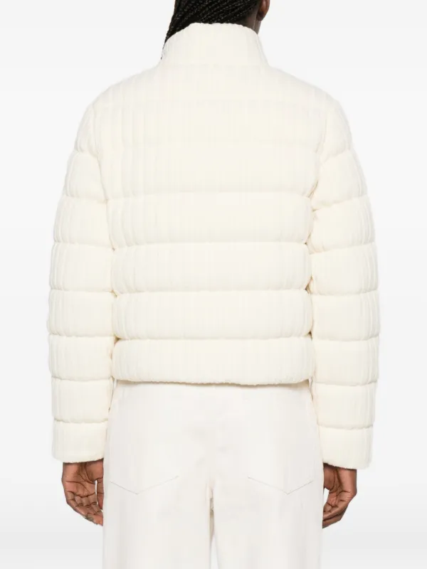 Moncler ニットジップアップ パデッドジャケット | ニュートラル 