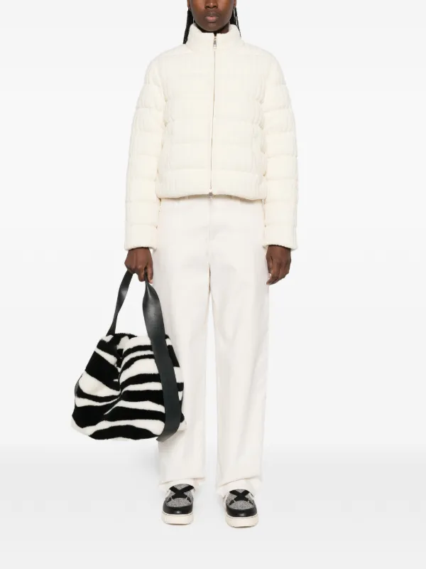 Moncler ニットジップアップ パデッドジャケット | ニュートラル 
