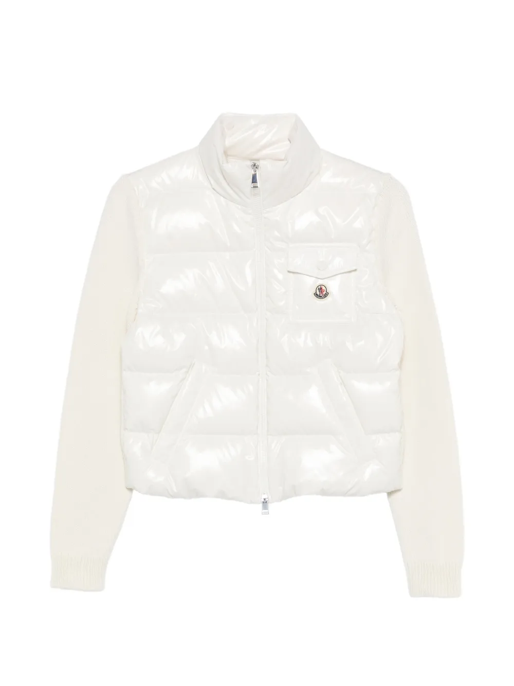 MONCLER Gefütterter Cardigan mit Reißverschluss - Weiß