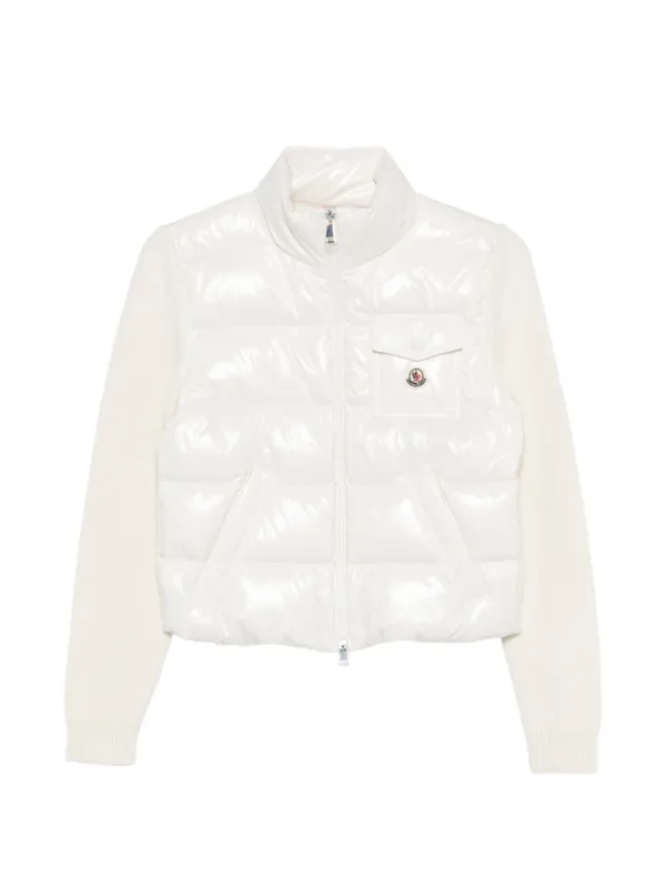 Moncler Cardigan Matelassê Com Zíper | Branco | FARFETCH BR