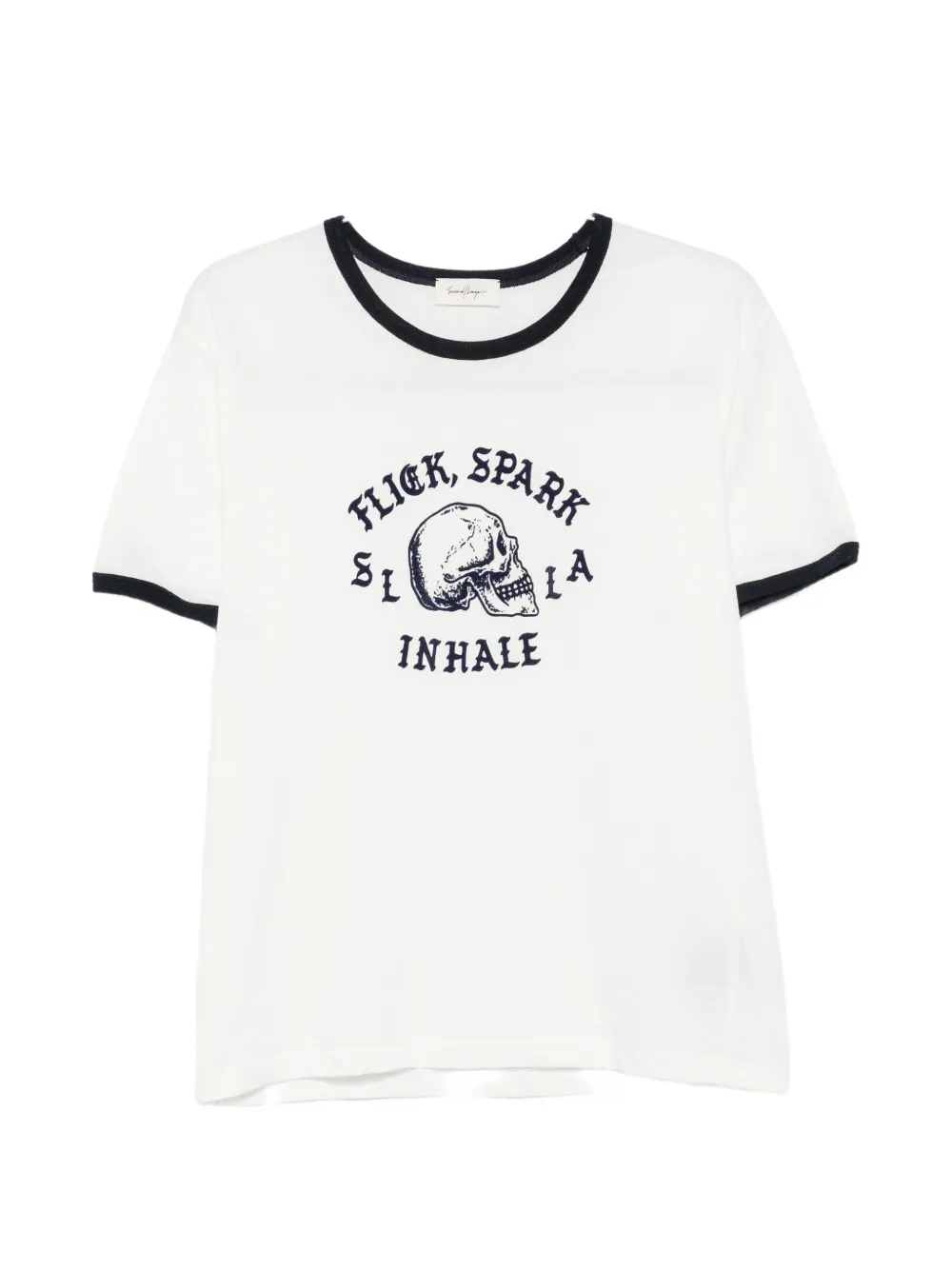 Second/Layer Flick Spark Inhale ringer T-shirt - Bianco