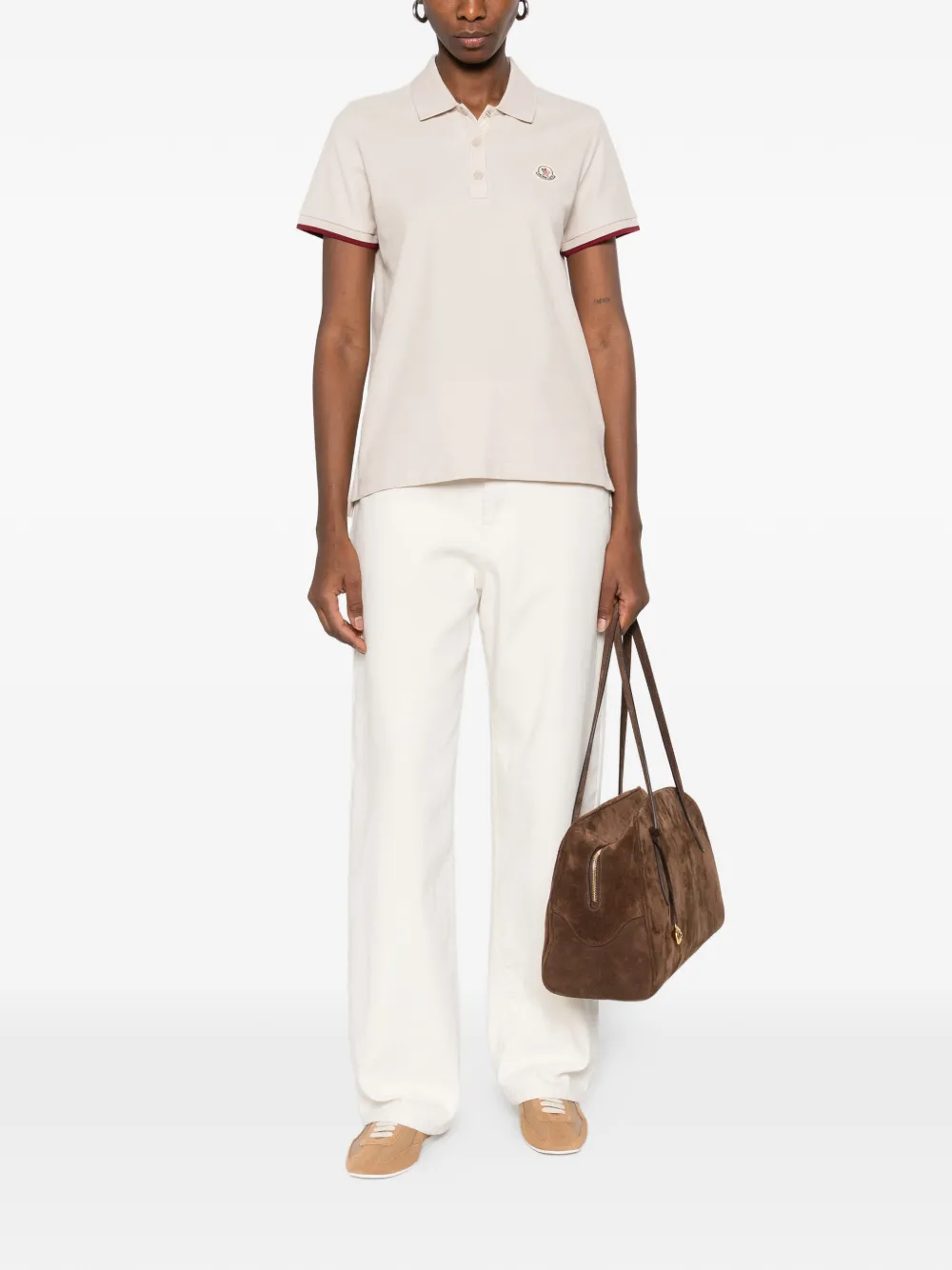 Moncler Poloshirt met korte mouwen - Beige