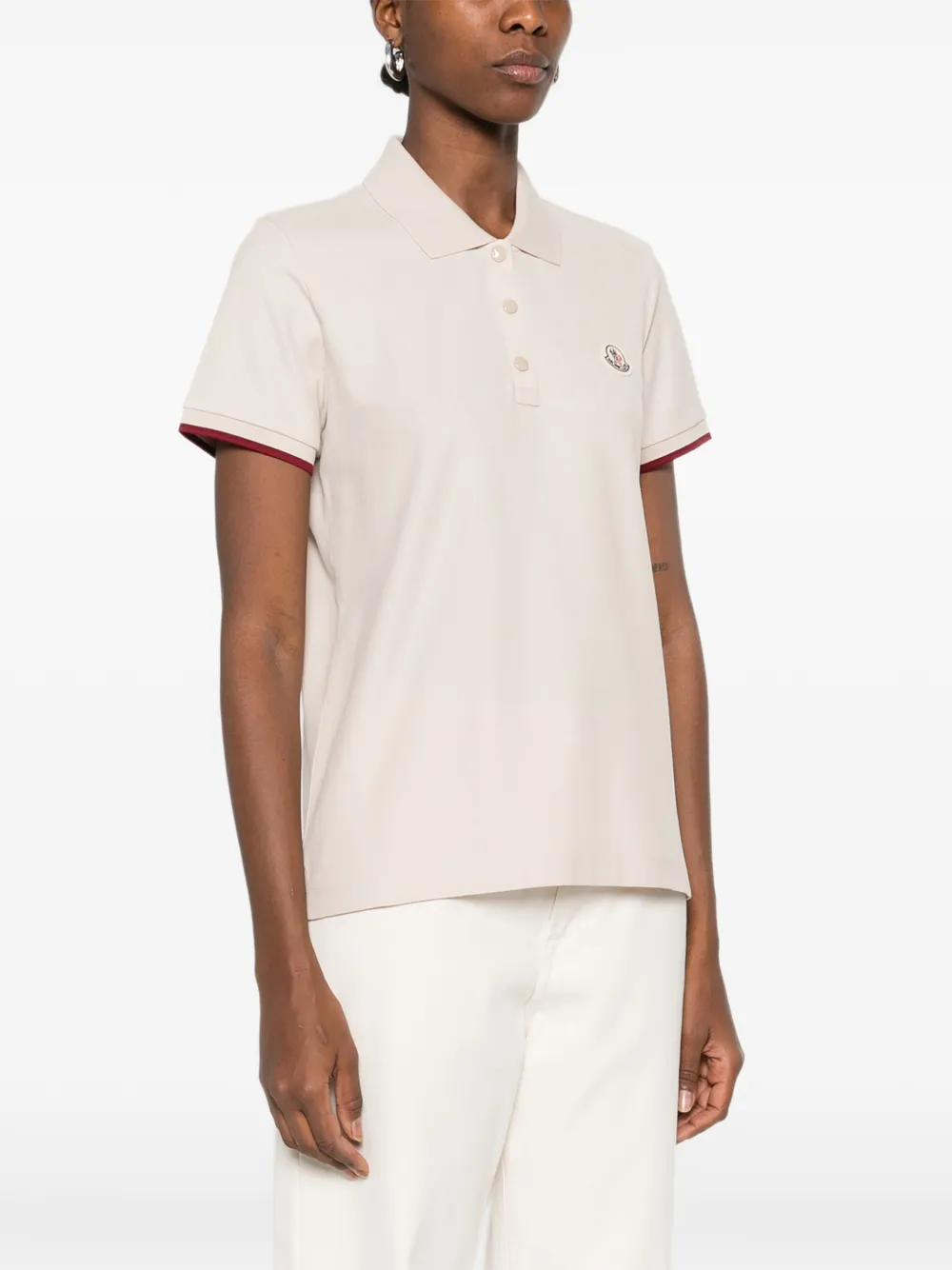 Moncler Poloshirt met korte mouwen Beige
