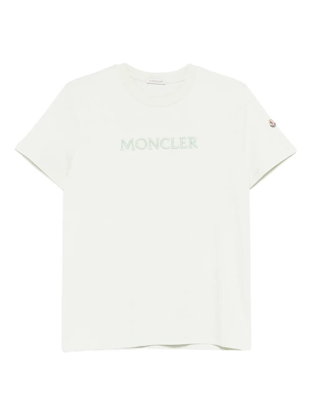 Moncler T-shirt met geborduurd logo Beige