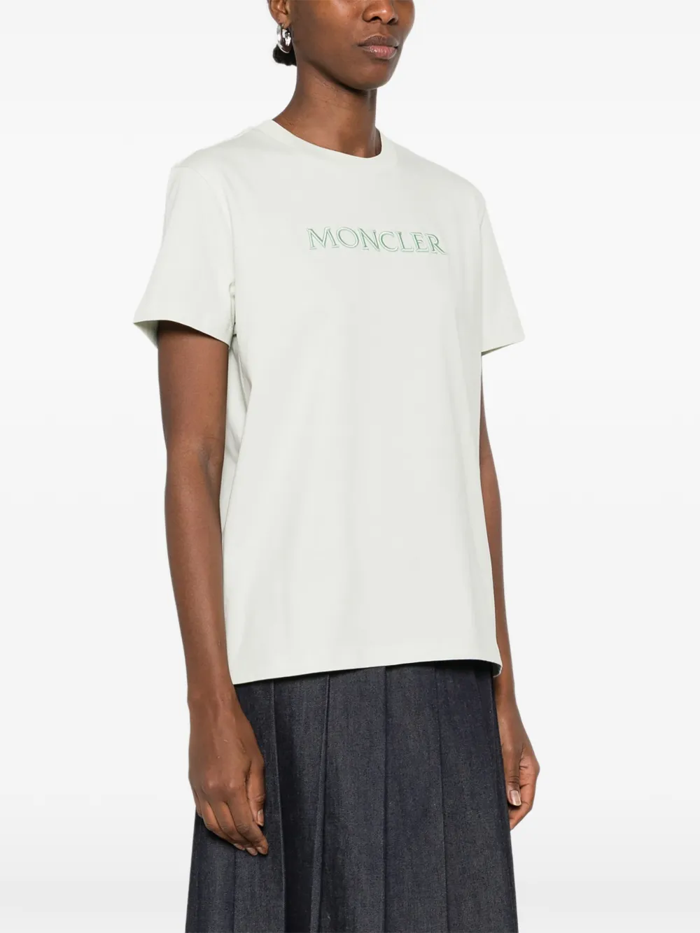 Moncler T-shirt met geborduurd logo Beige