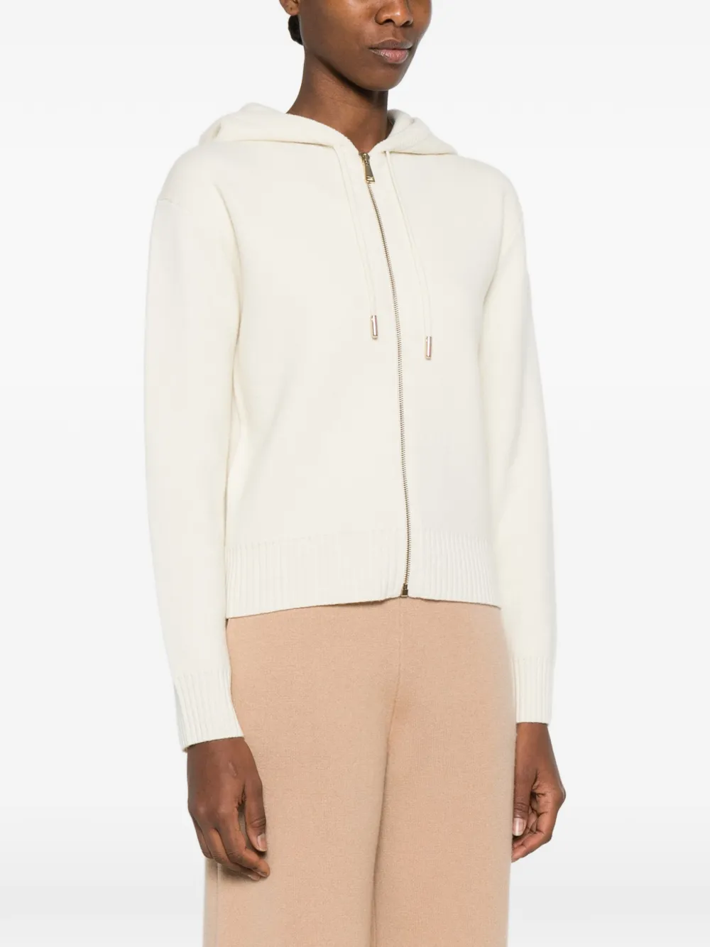 hooded zip cardigan