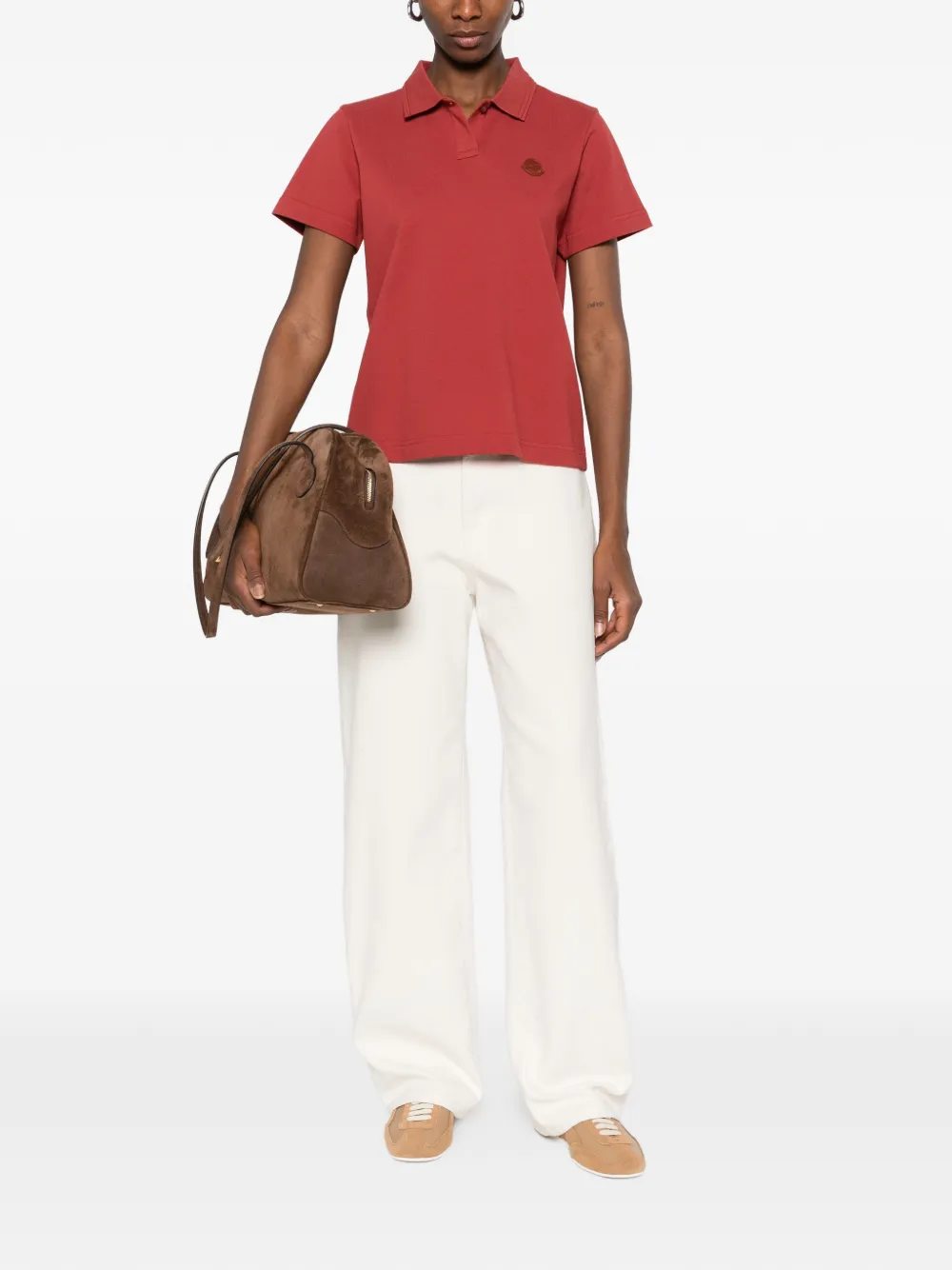  Moncler Logo-patch Polo Shirt - Red 