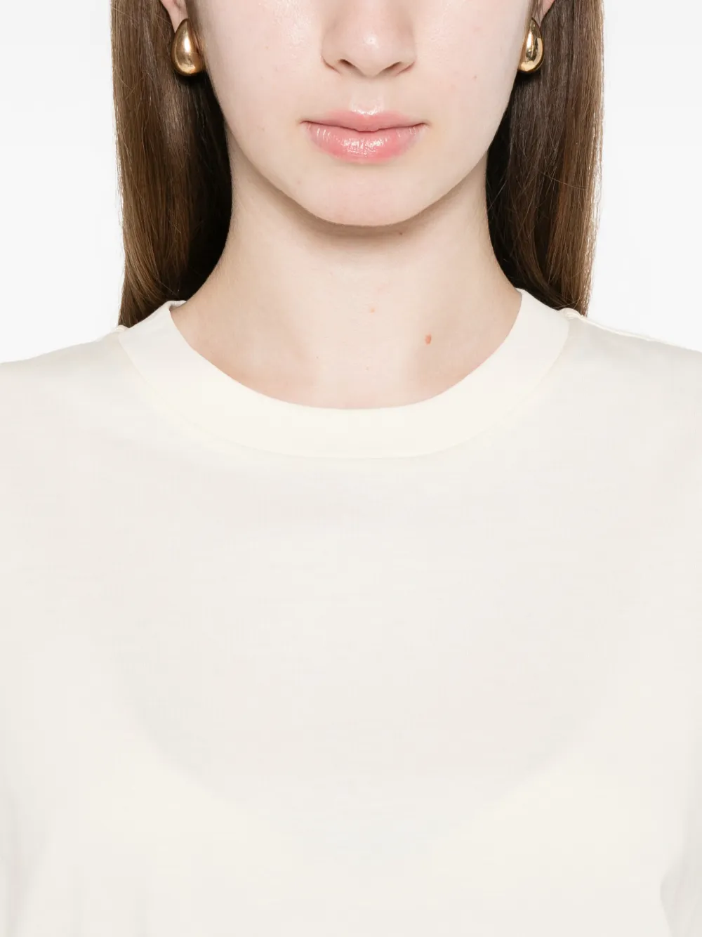 Moncler T-shirt met ronde hals Beige