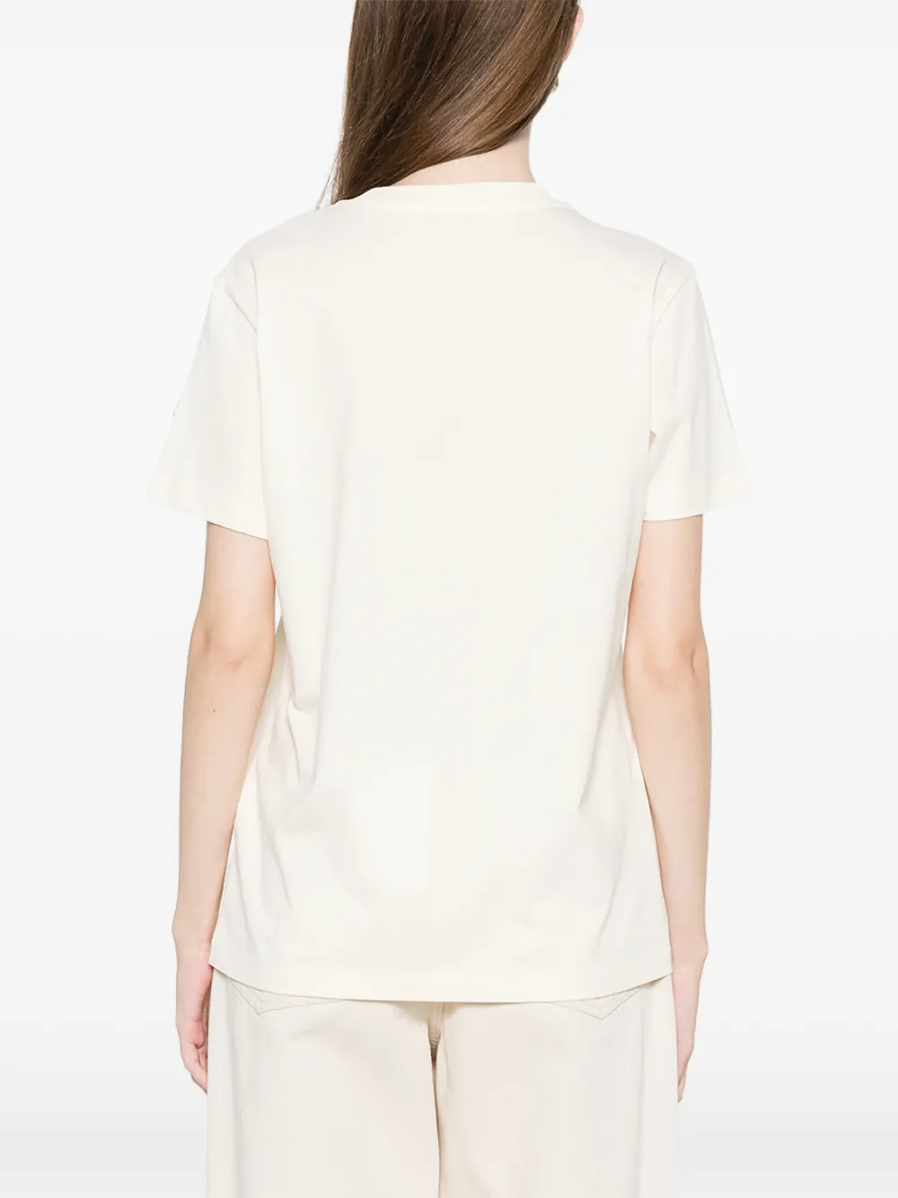 Moncler T-shirt met ronde hals Beige