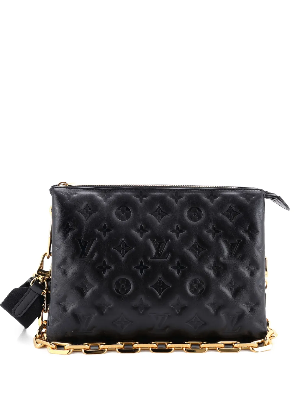 Pre-owned Louis Vuitton Coussin Bag Monogram Embossed Lambskin Pm Crossbody Bag In Black