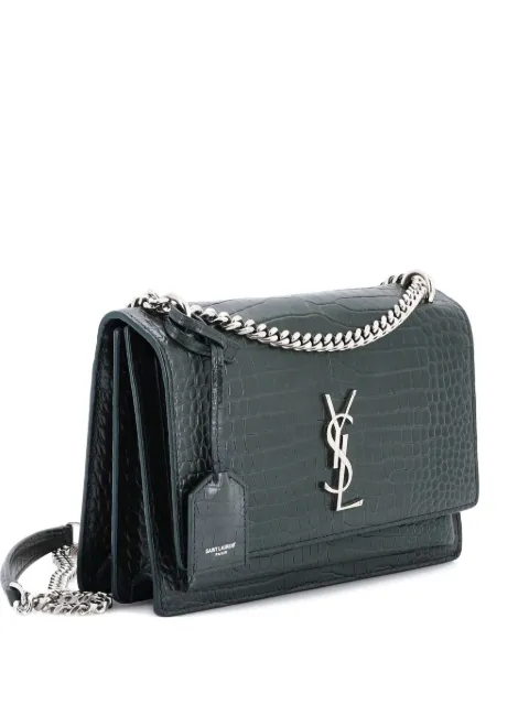 Saint Laurent Pre-Owned Sunset Crocodile Embossed Leather Medium crossbody bag