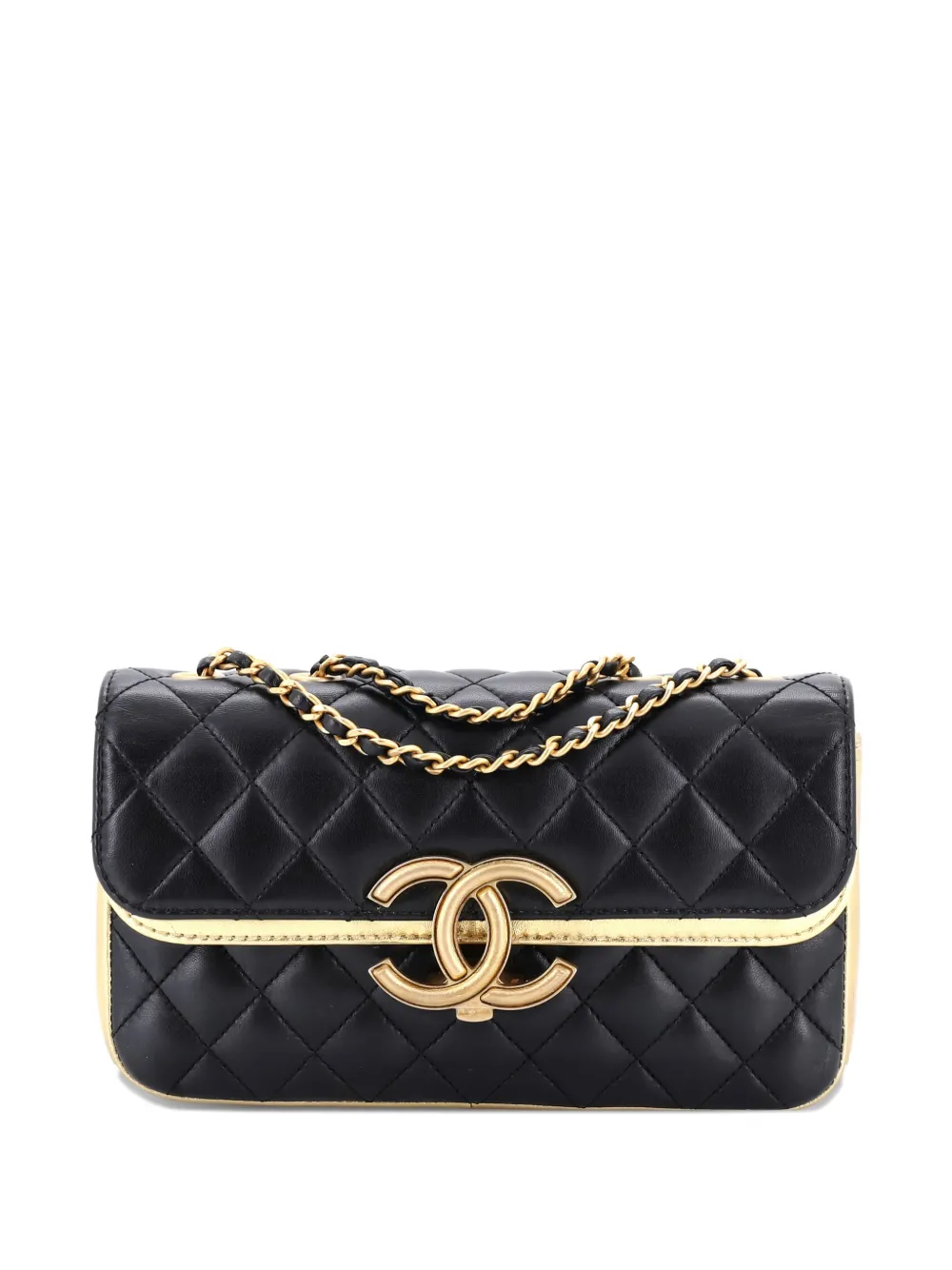CHANEL Pre-Owned CC Chic Double Flap Bag Quilted Lambskin Small CHANEL Pre-Owned CC Chic Double Flap Bag Quilted Lambskin Small