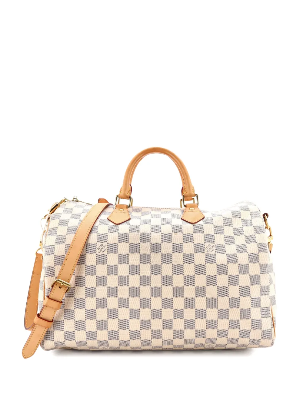 Pre-owned Louis Vuitton Speedy Bandouliere Bag Damier 35 Satchel In White