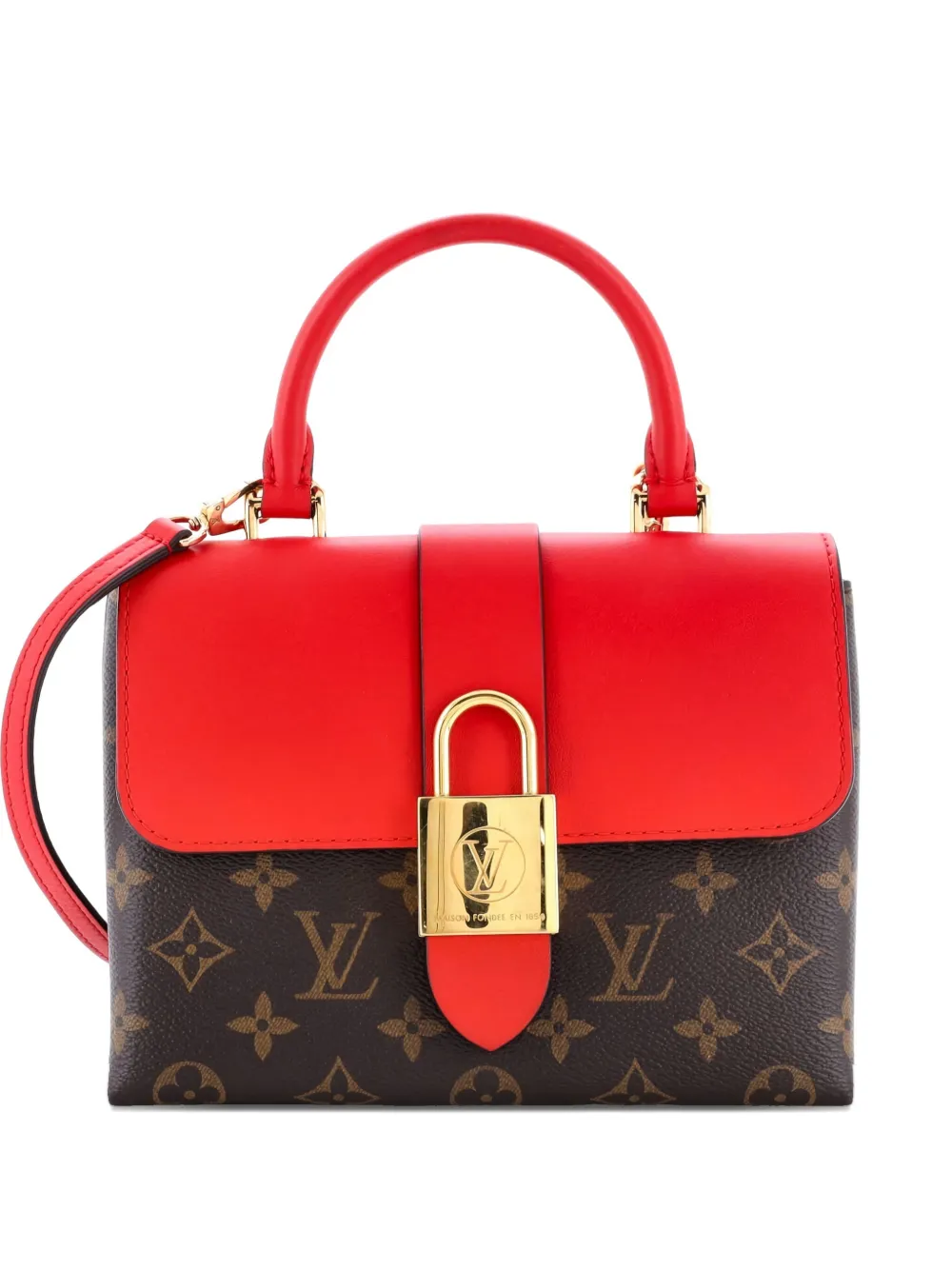 Louis Vuitton Pre-Owned Locky Handbag Monogram Canvas with Leather BB Louis Vuitton Pre-Owned Locky Handbag Monogram Canvas with Leather BB