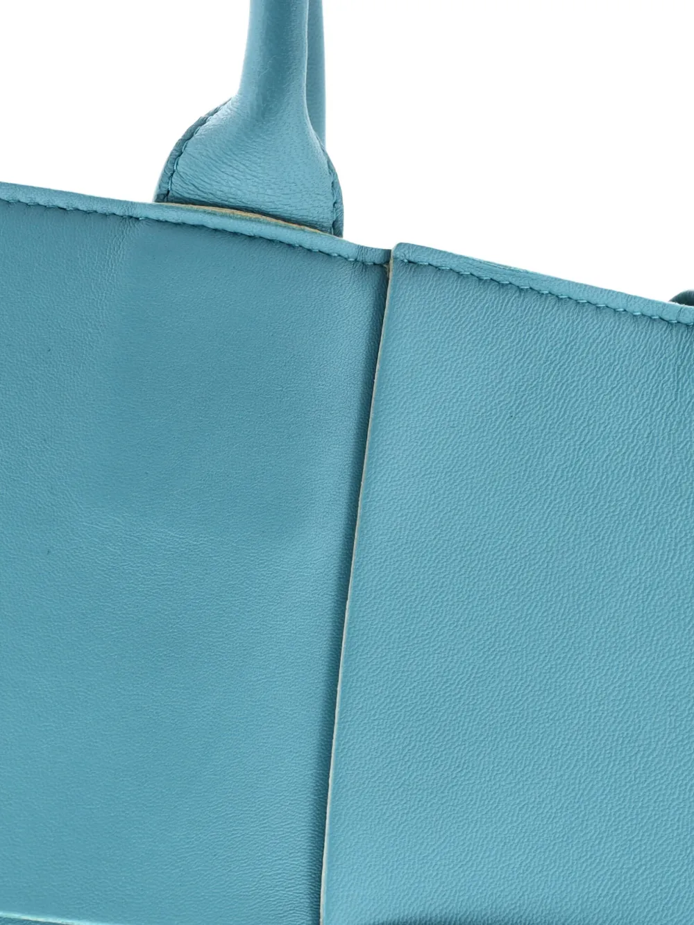 Pre-owned Bottega Veneta Arco Maxi Intrecciato Leather Medium Tote Bag In Blue