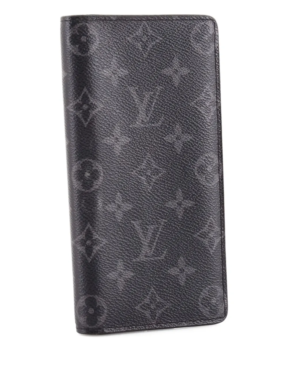 Pre-owned Louis Vuitton Brazza Wallet Monogram Eclipse Canvas Small Wallets In Black