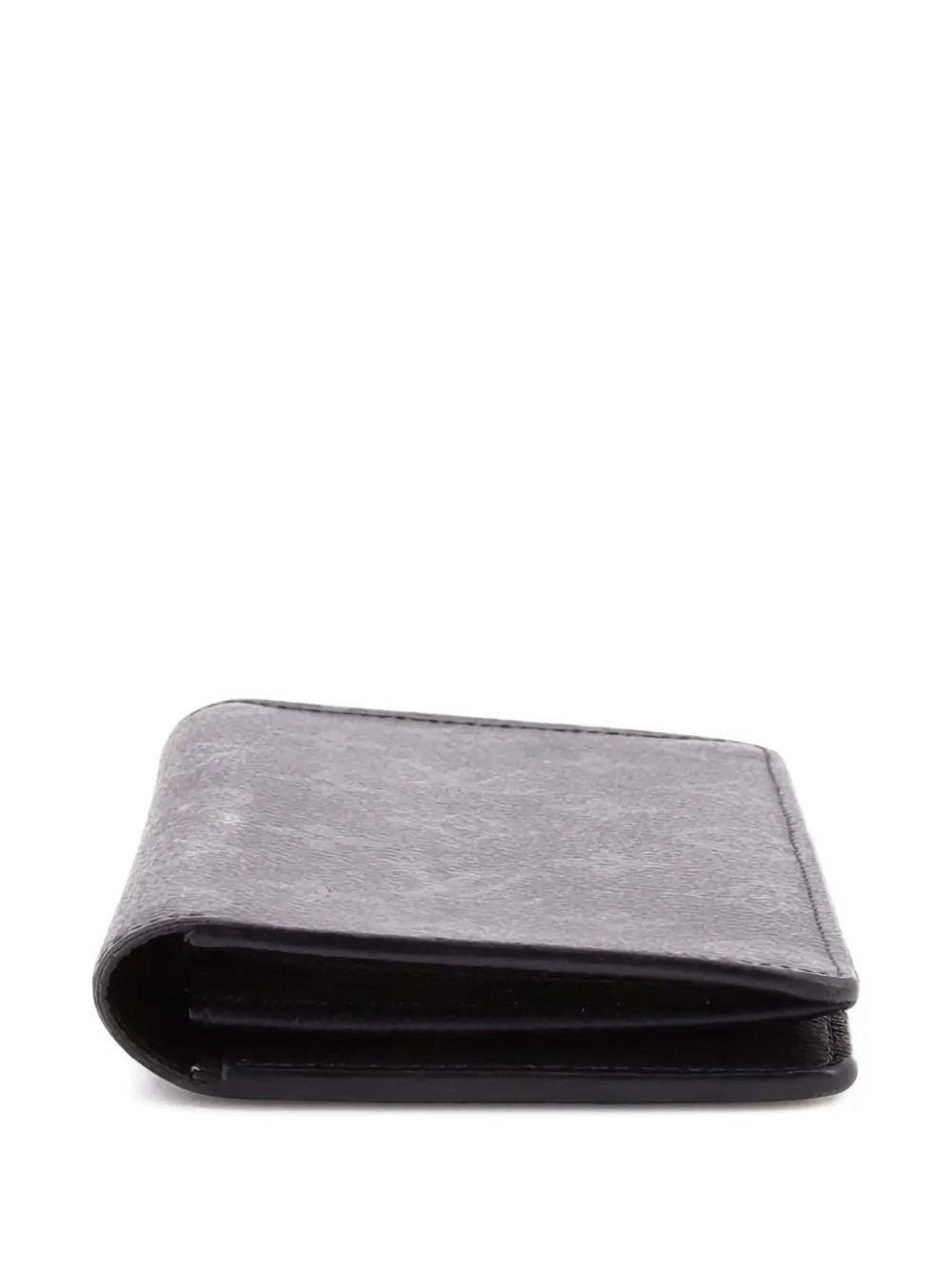 Pre-owned Louis Vuitton Brazza Wallet Monogram Eclipse Canvas Small Wallets In Black