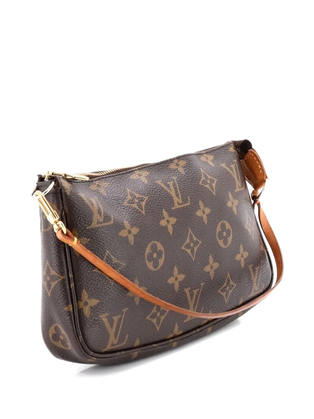 Pre-owned Louis Vuitton Pochette Accessoires Monogram Canvas Clutch Bag In Brown