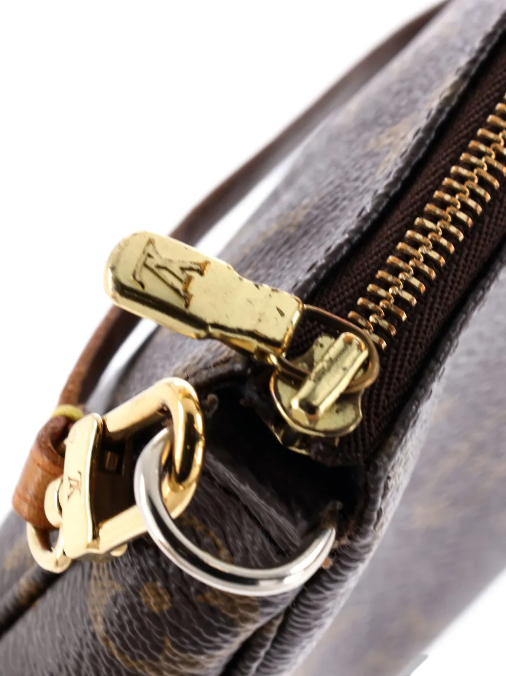 Pre-owned Louis Vuitton Pochette Accessoires Monogram Canvas Clutch Bag In Brown