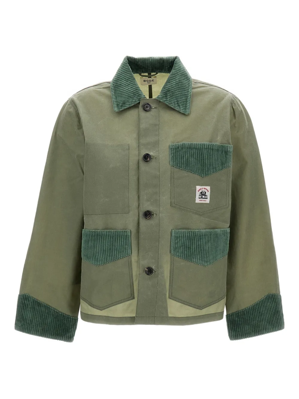 BODE corduroy-trim patch-pocket jacket | Green | Image 1