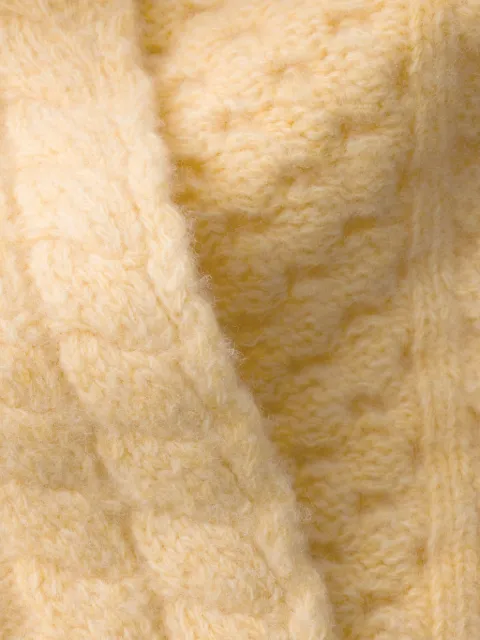 Prada triangle-logo cable-knit scarf