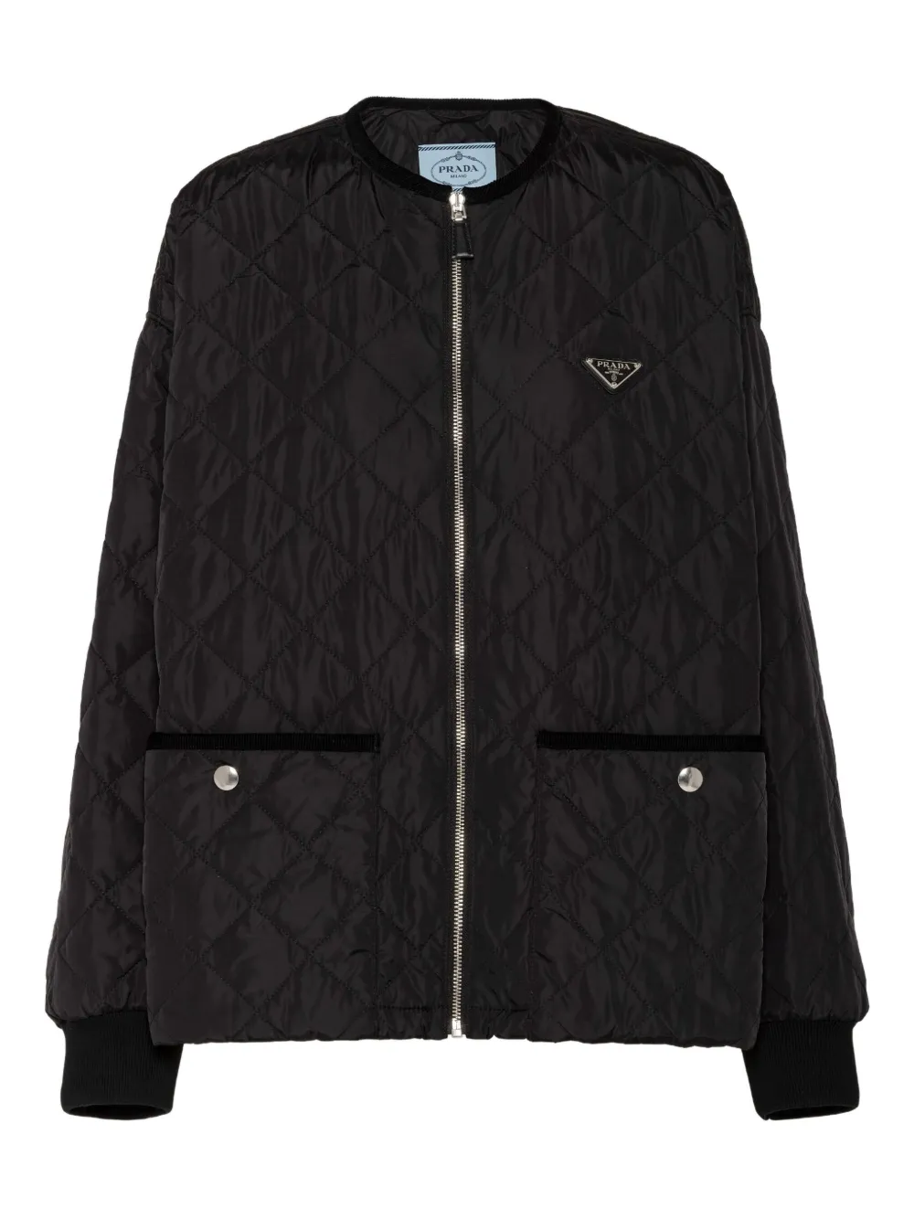 Prada quilted corduroy-trim jacket | Black | Image 1