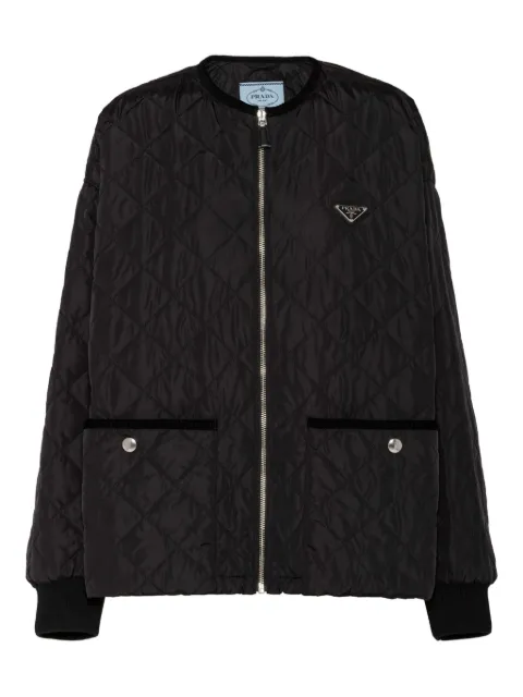 Prada جاكيت مبطن بأطراف مخملية مضلعة