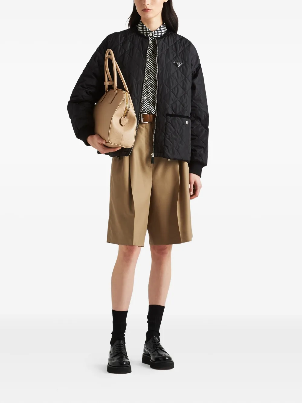 Prada quilted corduroy-trim jacket | Down Jackets | Image 2