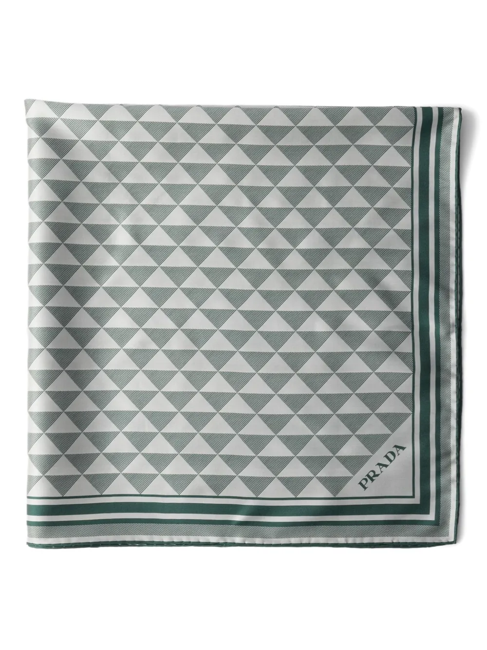 Prada Symbole-pattern silk scarf - Beige