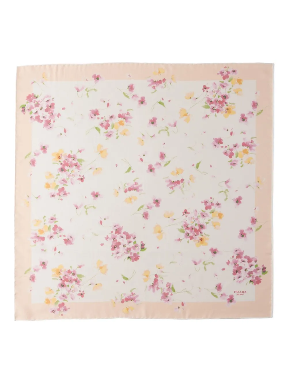 Prada Floral-print Silk Scarf In Pink