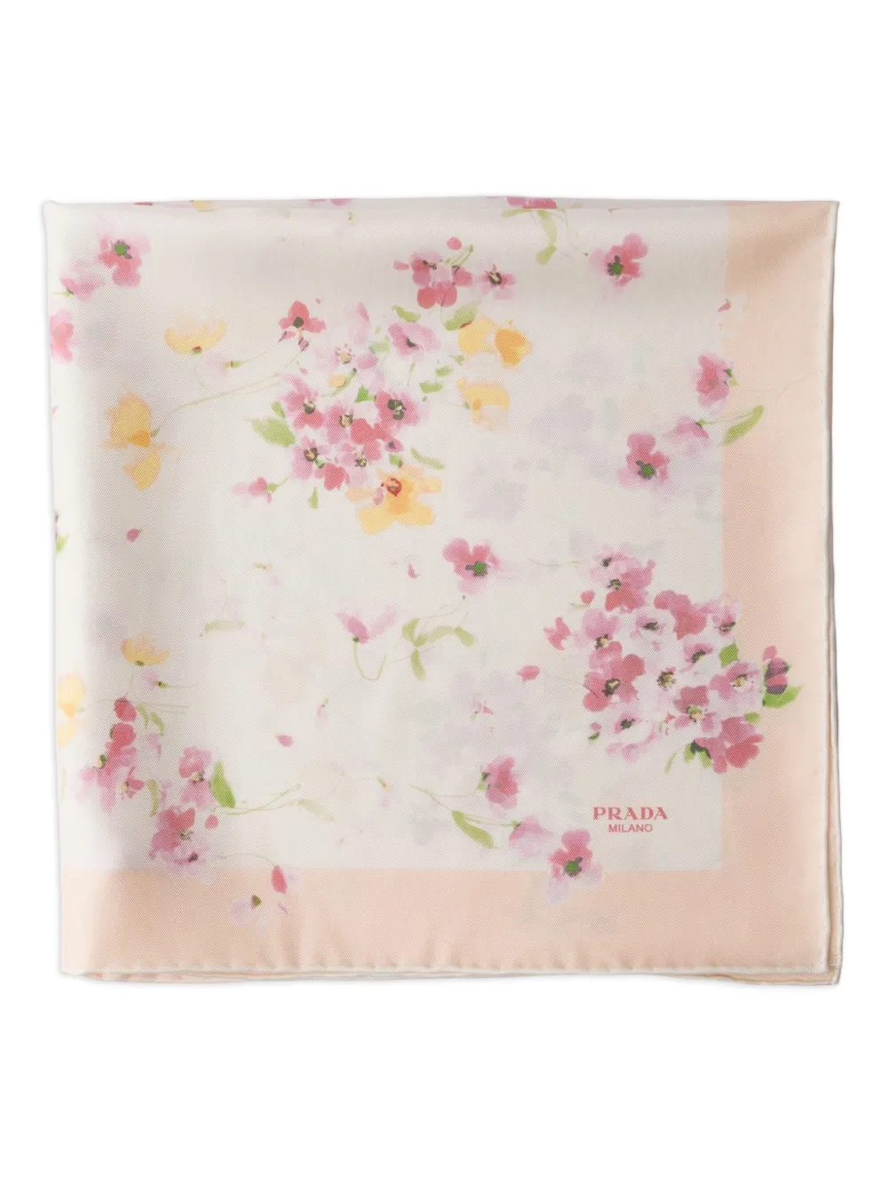 Prada Floral-print Silk Scarf In Pink