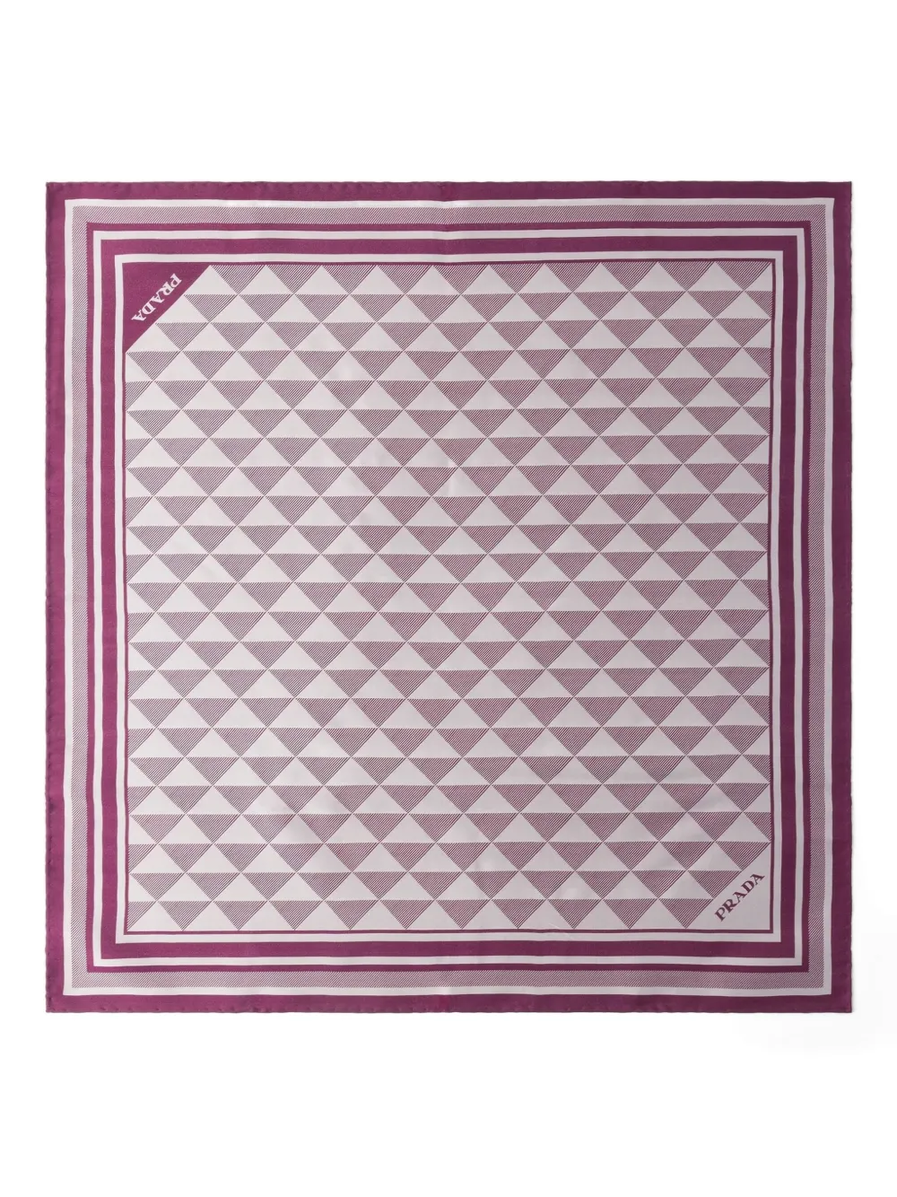 Prada Symbole-pattern Silk Scarf In Purple