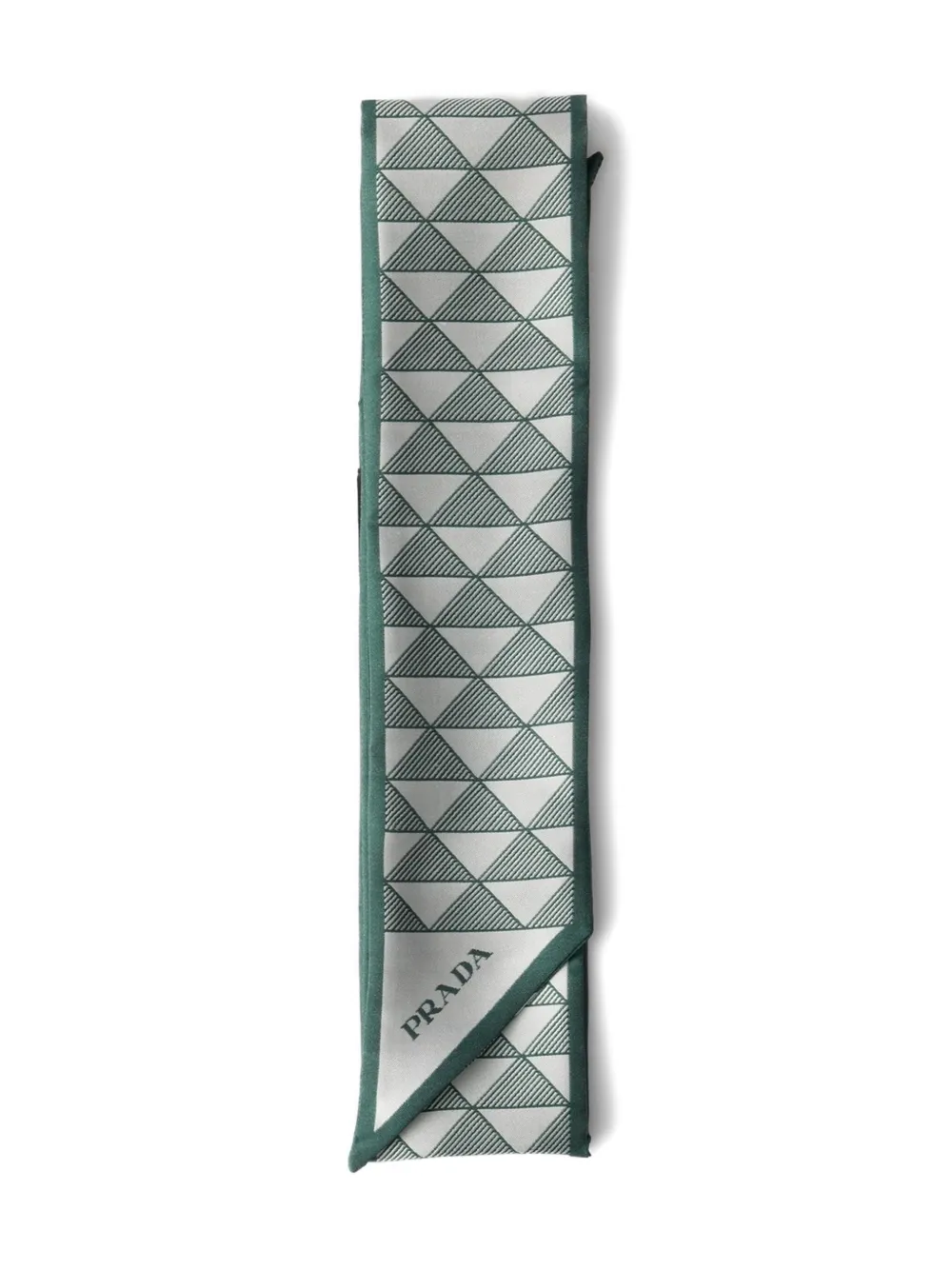 Prada Symbole-pattern silk scarf - Groen