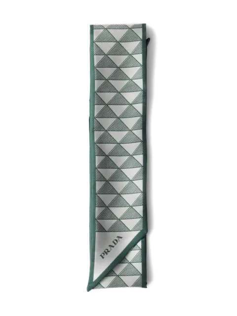 Prada Symbole-pattern silk scarf