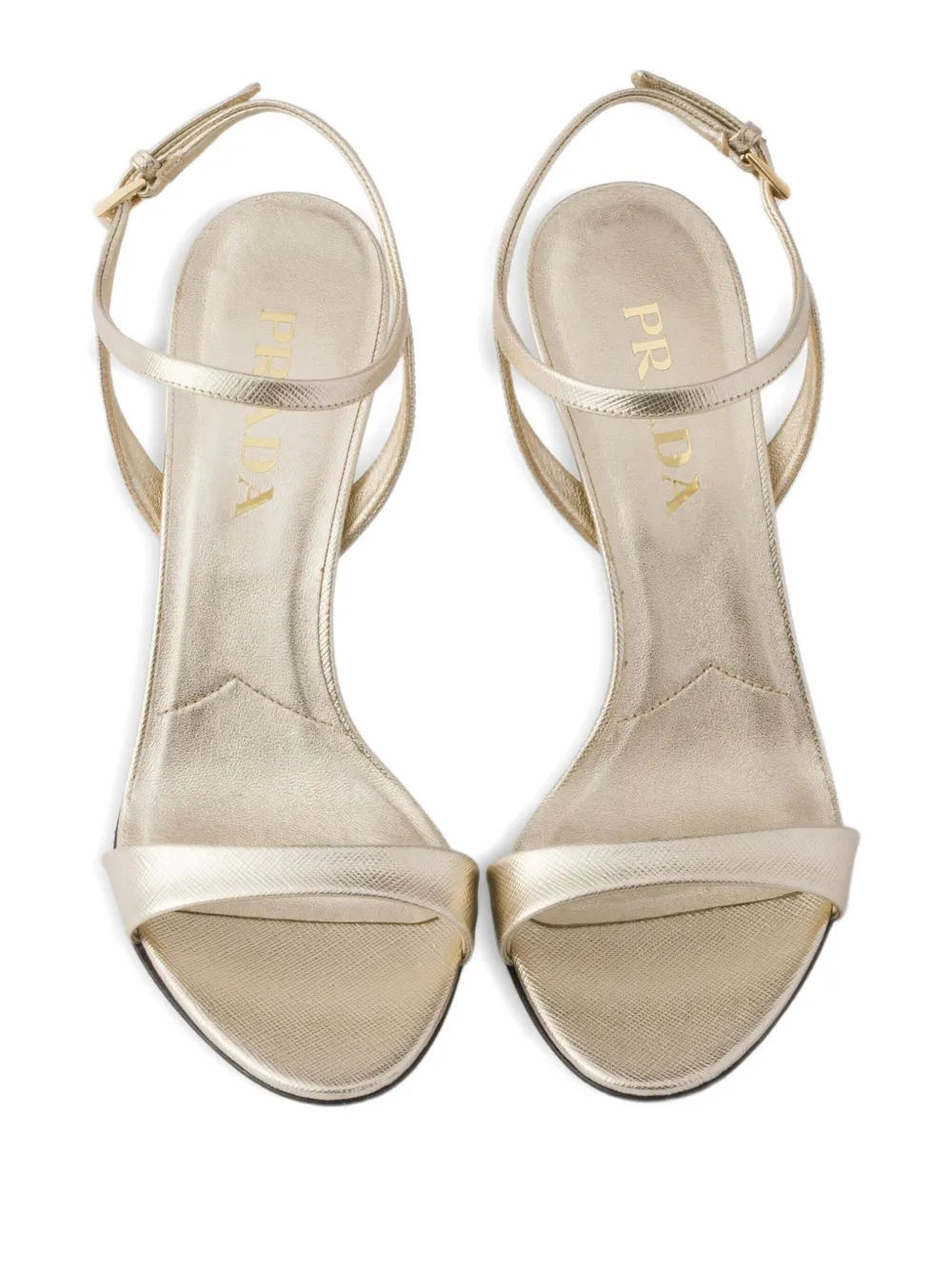 Prada 85 mm metallic sandalen Goud
