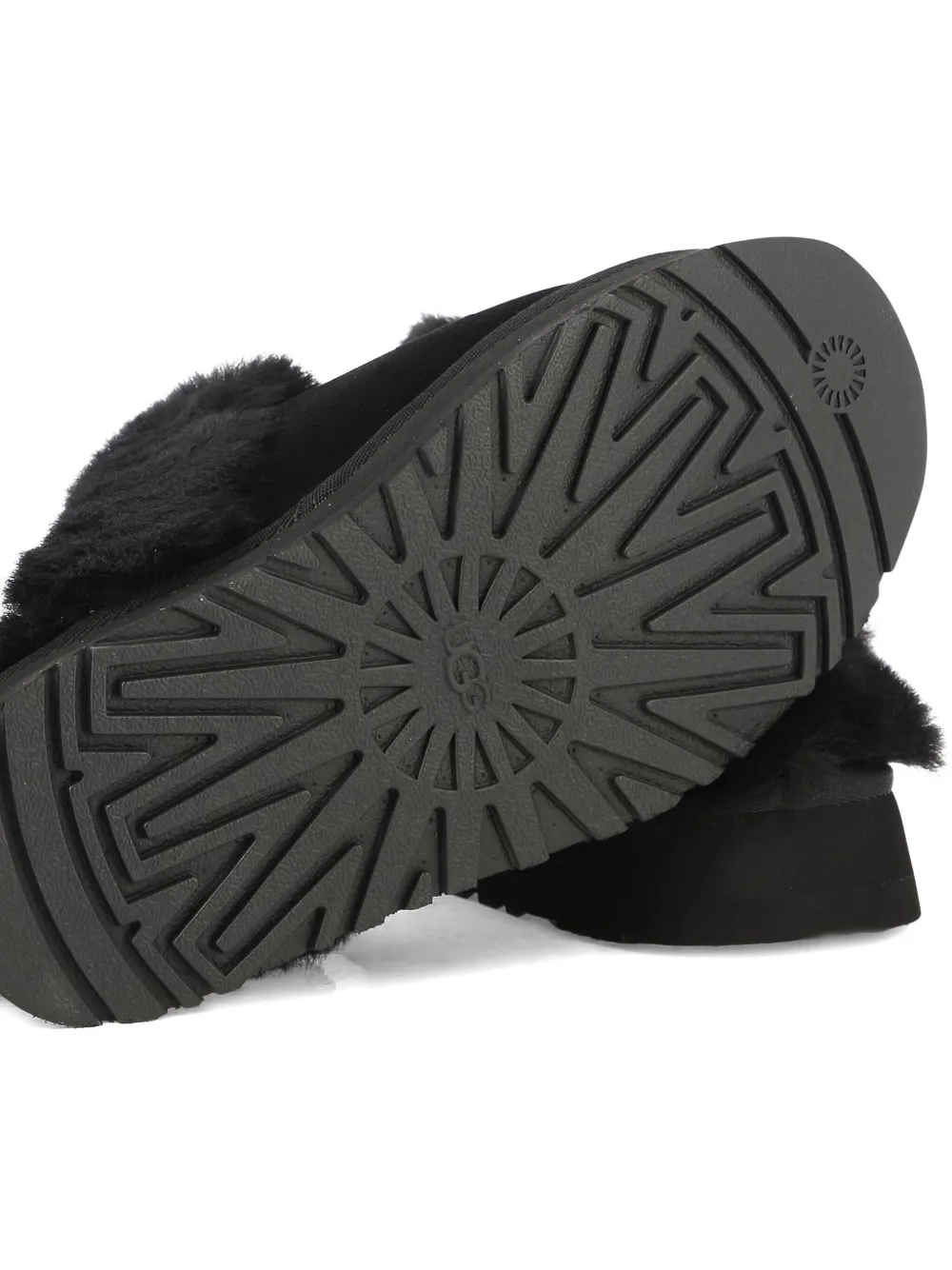 UGG Disquette slippers met imitatiebont Zwart