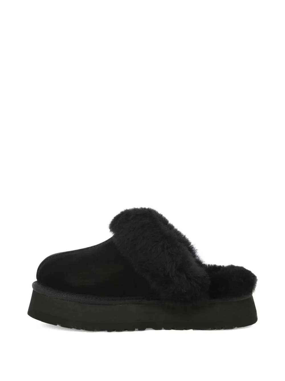 UGG Disquette slippers met imitatiebont Zwart