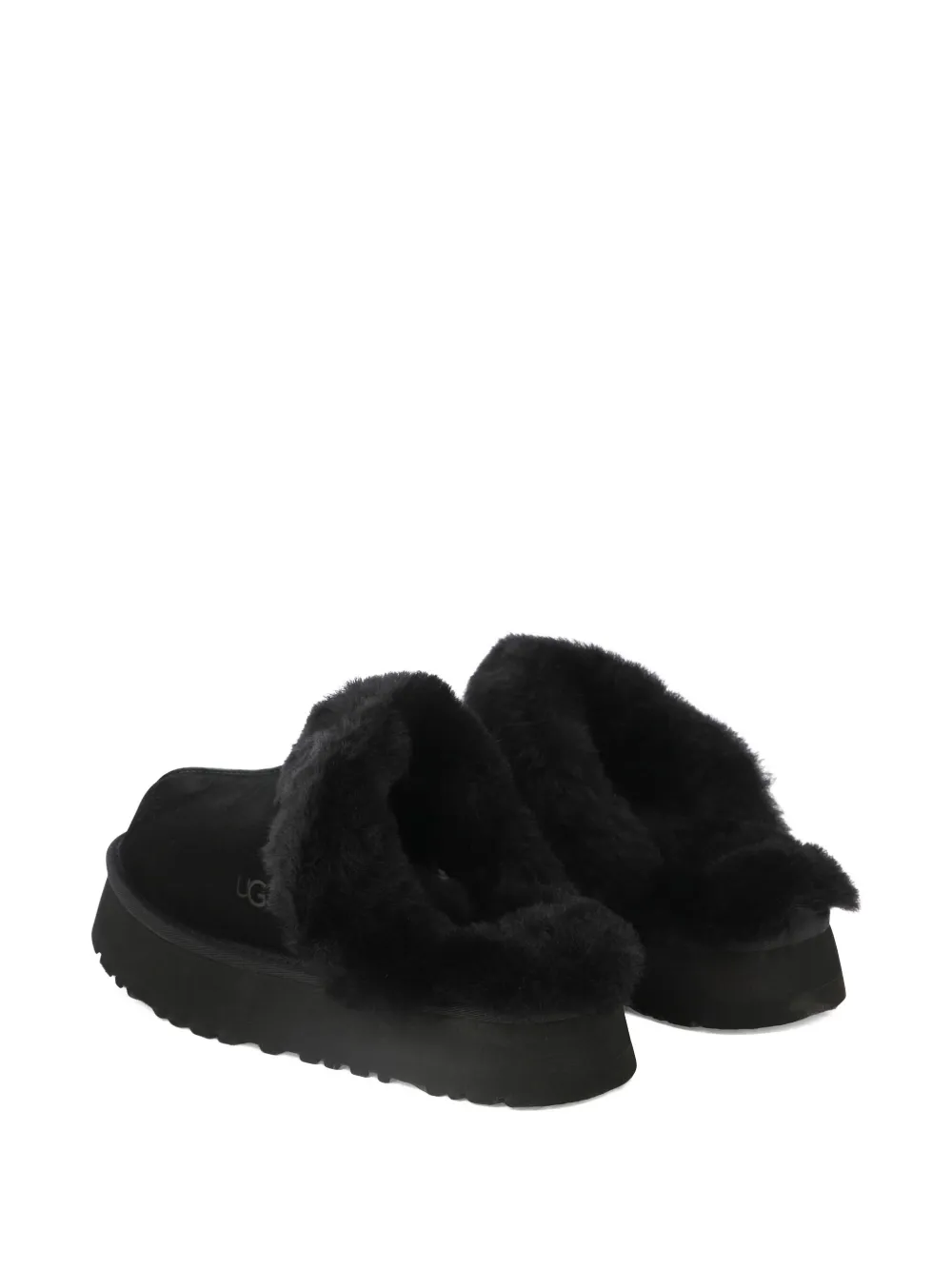 UGG Disquette slippers met imitatiebont Zwart