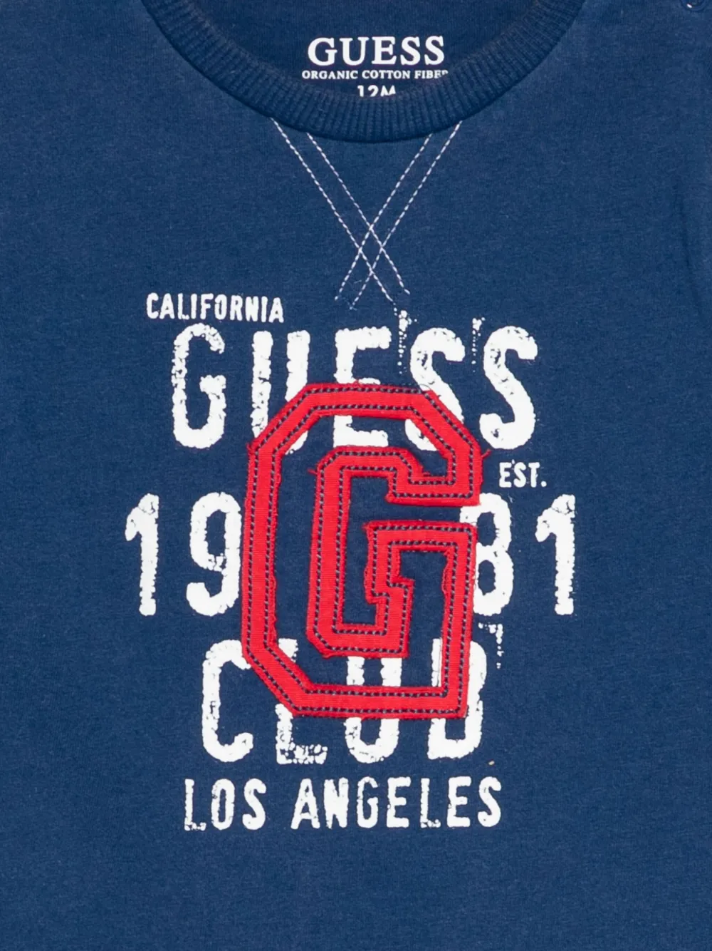 guess kids T-shirt met lange mouwen en grafische print Blauw