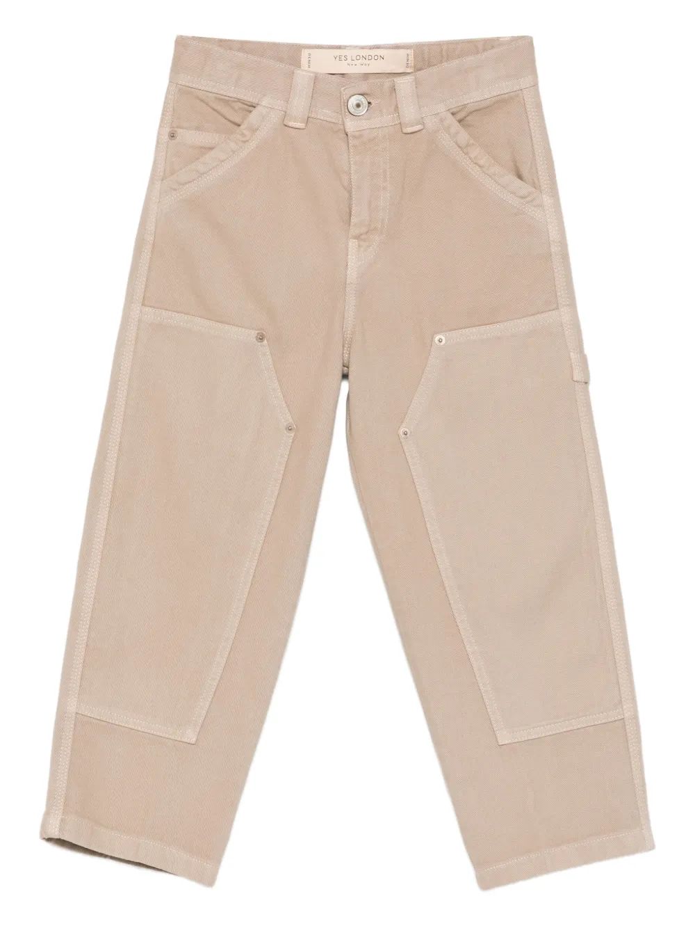 YES LONDON panelled-design trousers | Neutrals | Image 1
