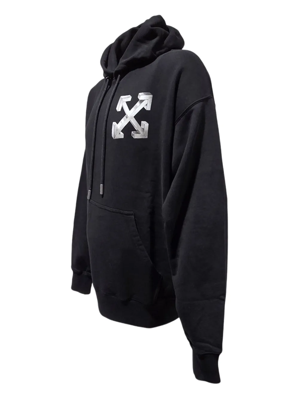 Off-White Katoenen hoodie met logoprint Zwart