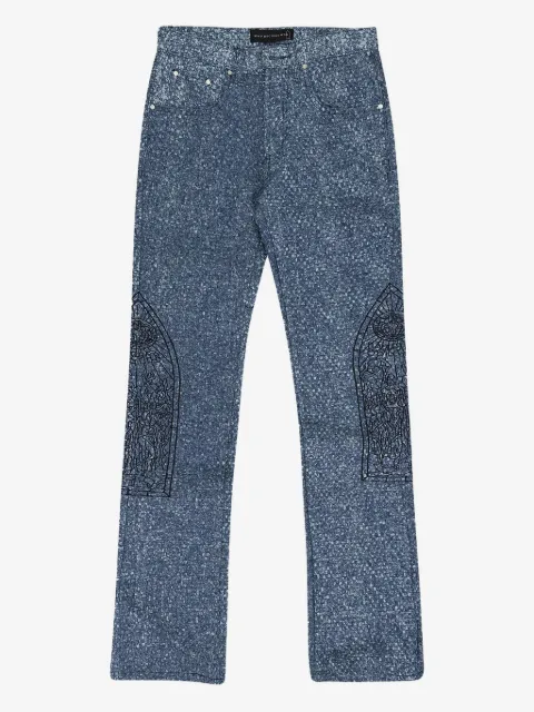 Who Decides War textured-finish jeans