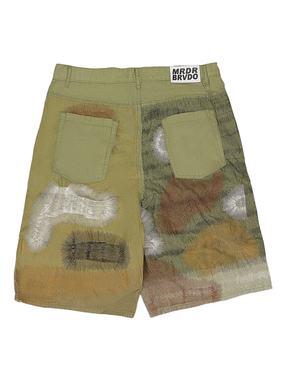 Who Decides War Cargo shorts met geborduurd detail - Groen