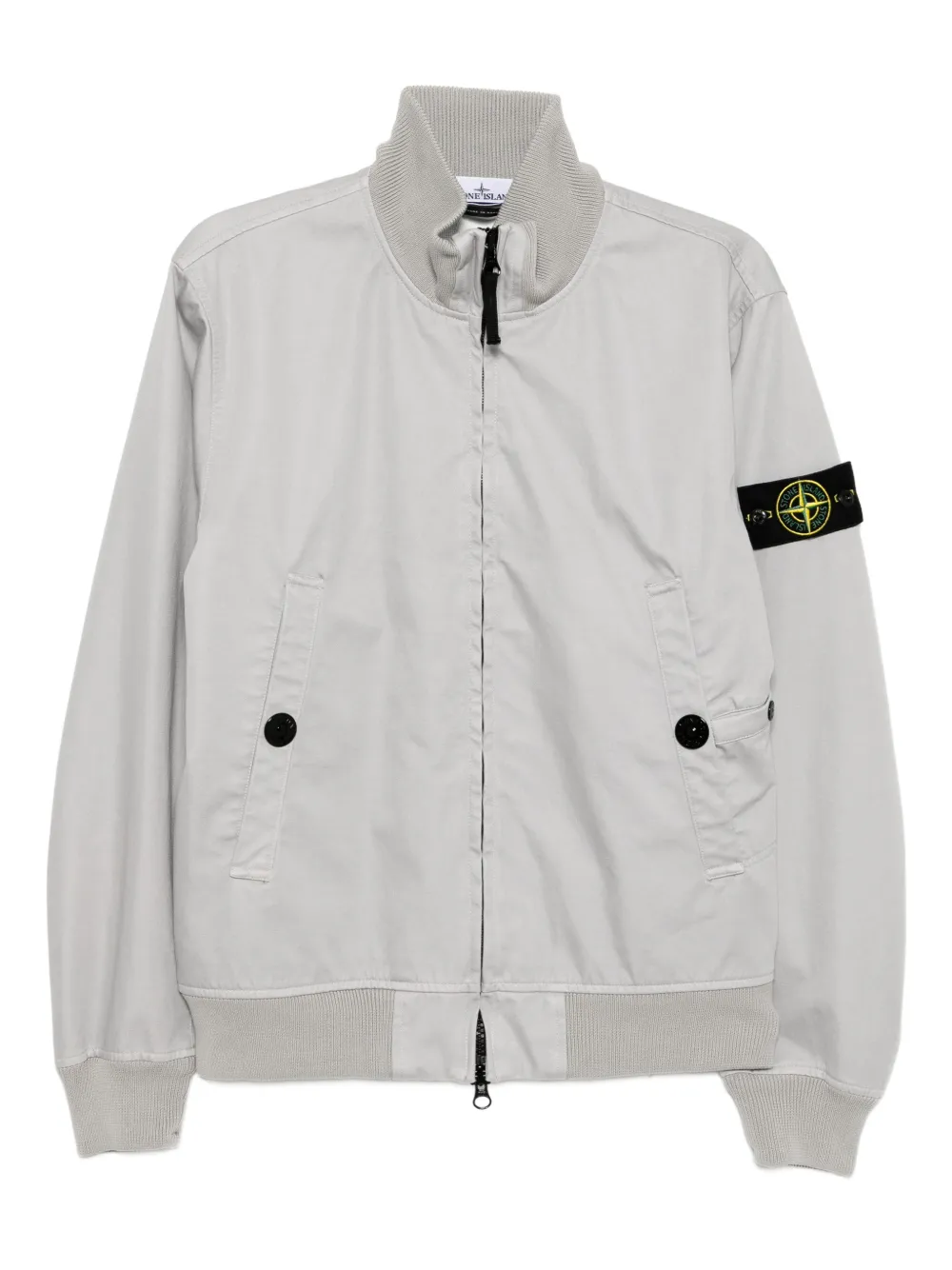 Stone Island logo-patch bomber jacket | Grey | Image 1
