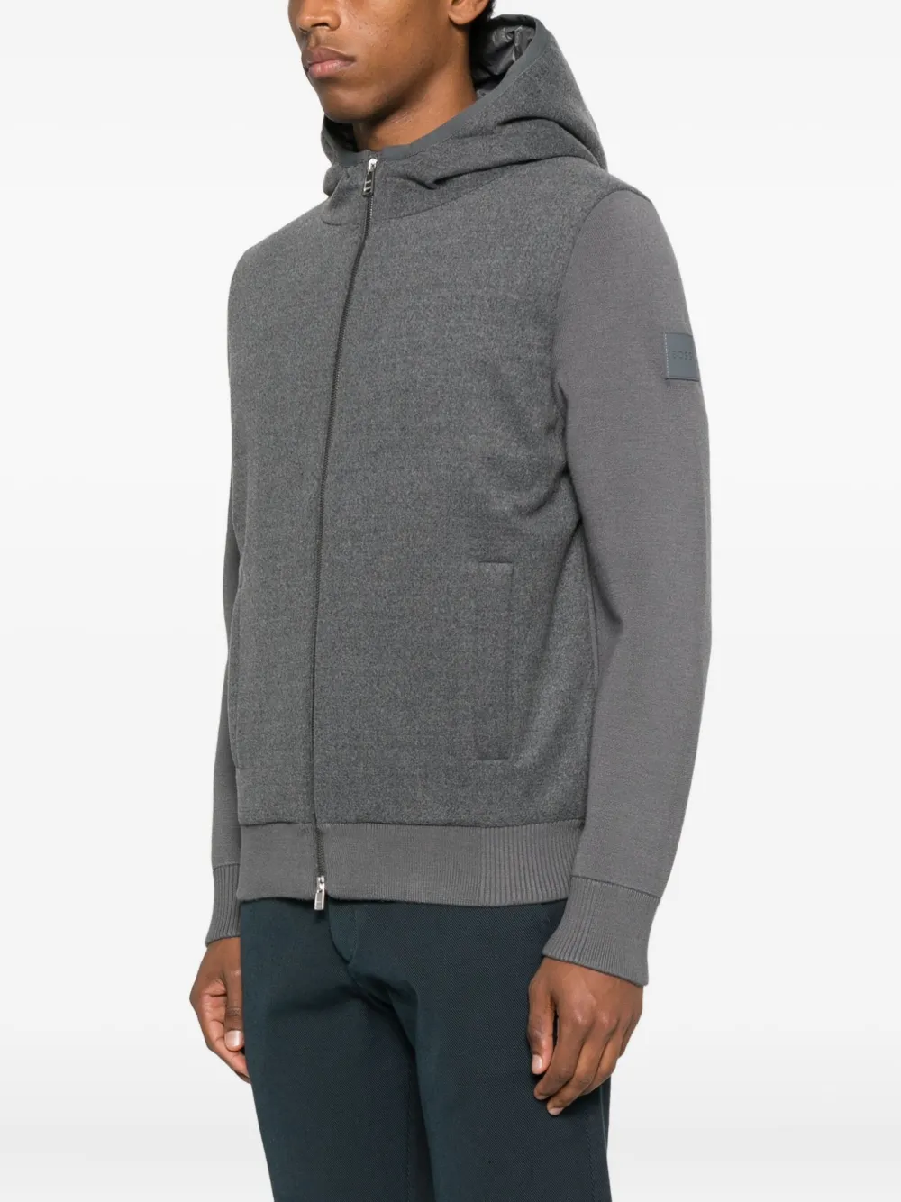 BOSS P-Heflo trui met rits Grijs